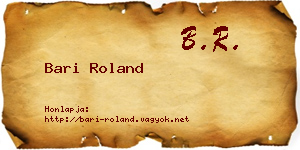 Bari Roland névjegykártya
